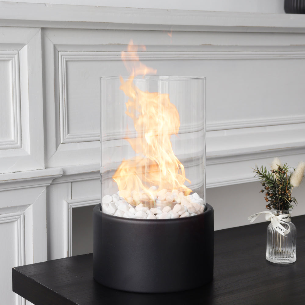 10.5 Inch High Portable Tabletop Fireplace for Indoor & Outdoor Decor