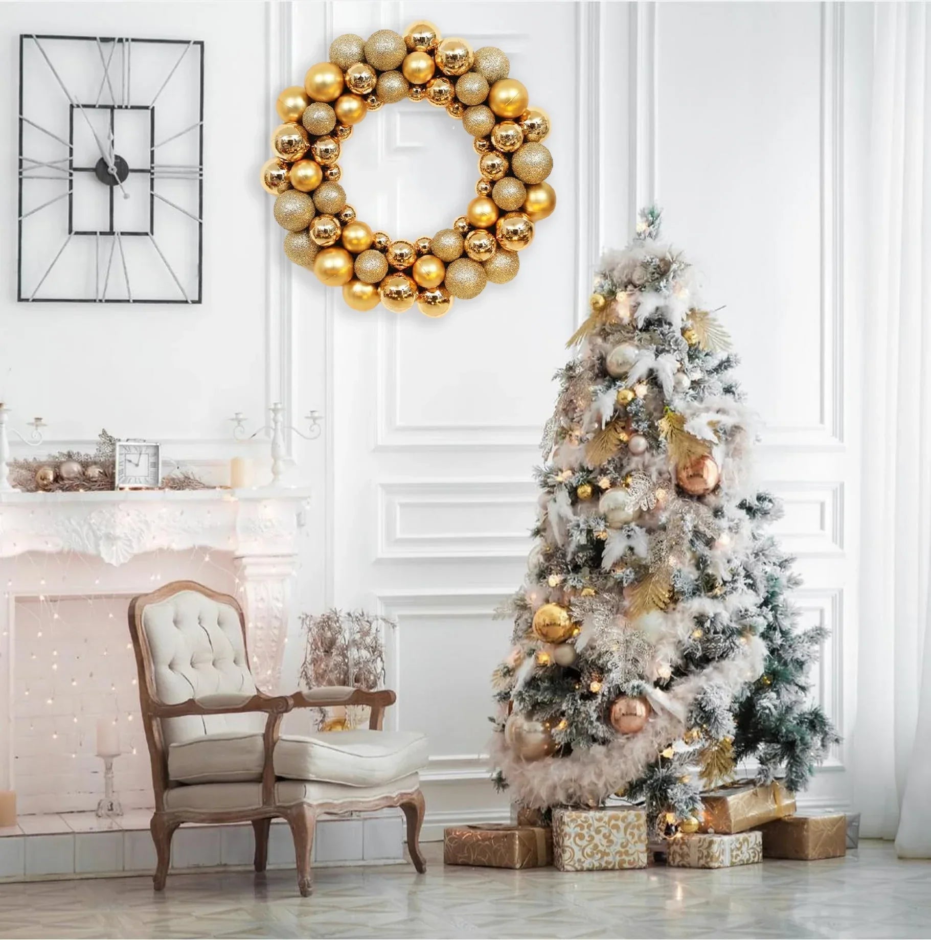 Christmas Ball Wreath Front Door Decoration-2