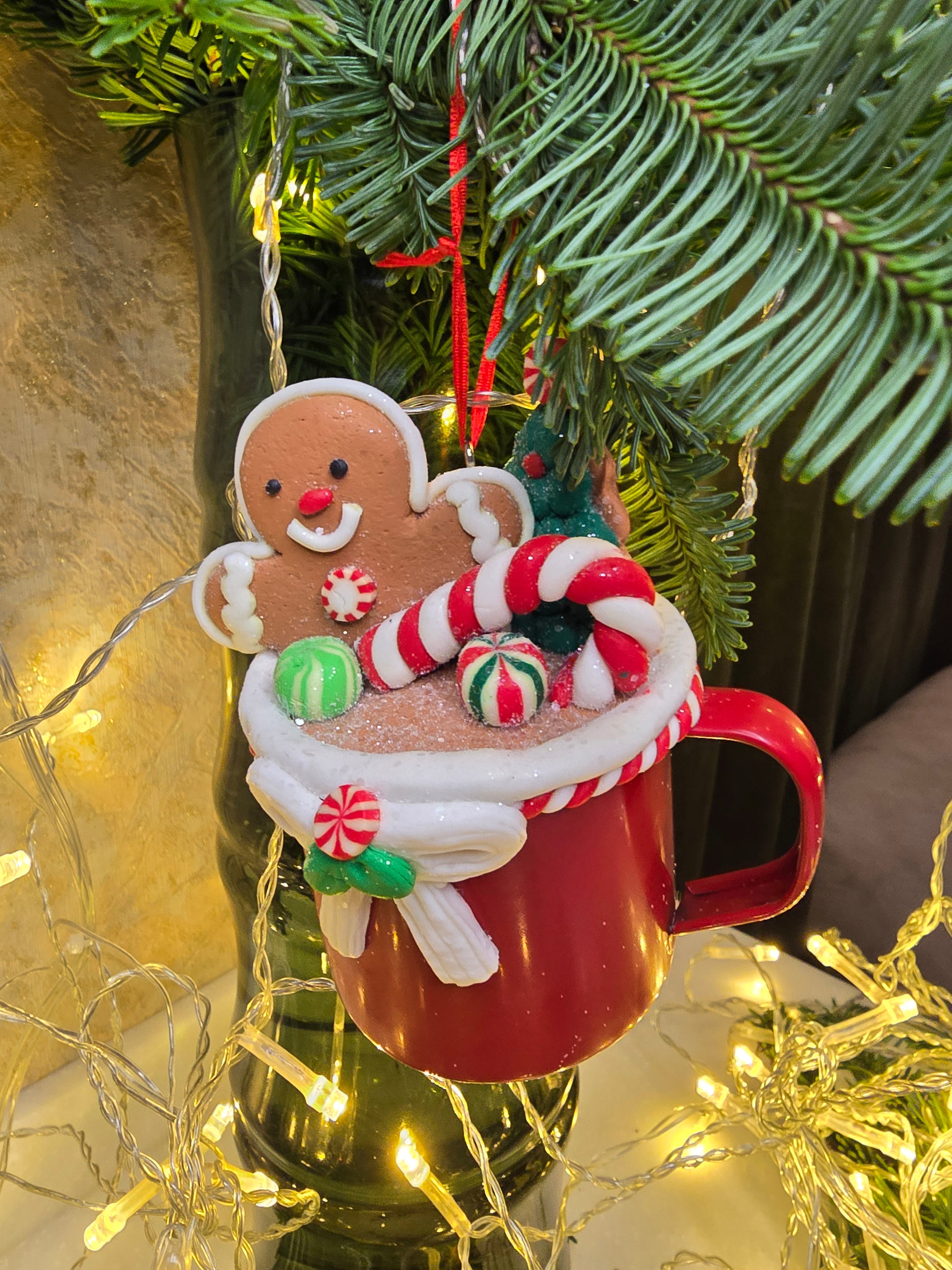 Christmas Ornament - Cup with Santa. Wizardi Festive Decoration F07-N2-19-DAA101C-1