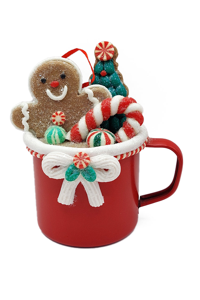 Christmas Ornament - Cup with Santa. Wizardi Festive Decoration F07-N2-19-DAA101C-2