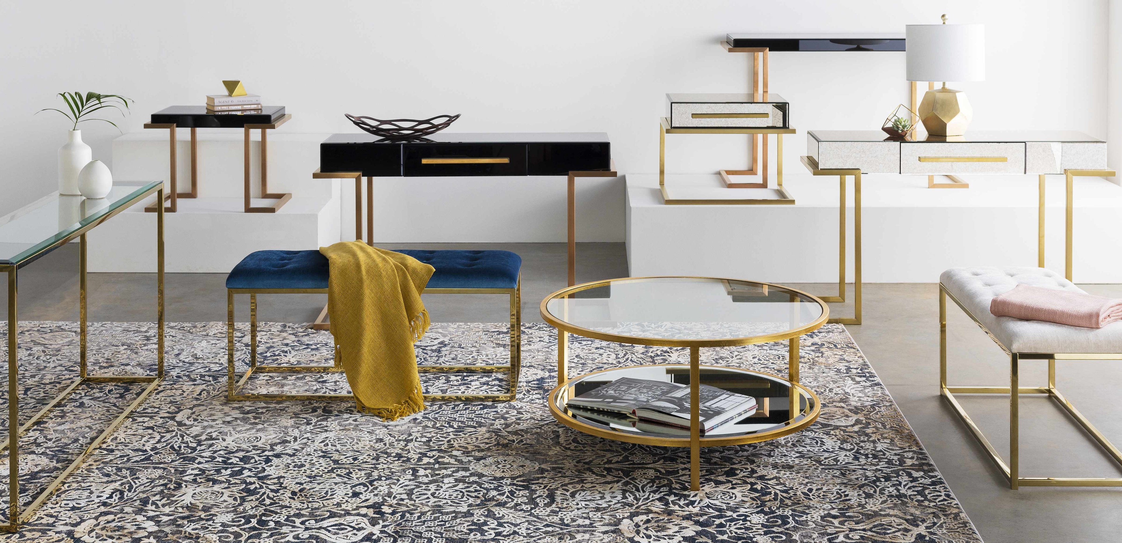 Coleford Gold Geometric Table Lamp-4