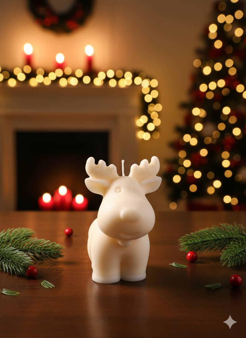 Reindeer Christmas Candle-0