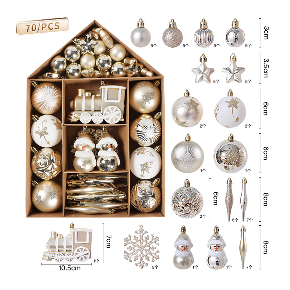 NNEDSZ 70-piece Christmas Tree Xmas Balls Decorations Baubles Hanging Party Ornament-1