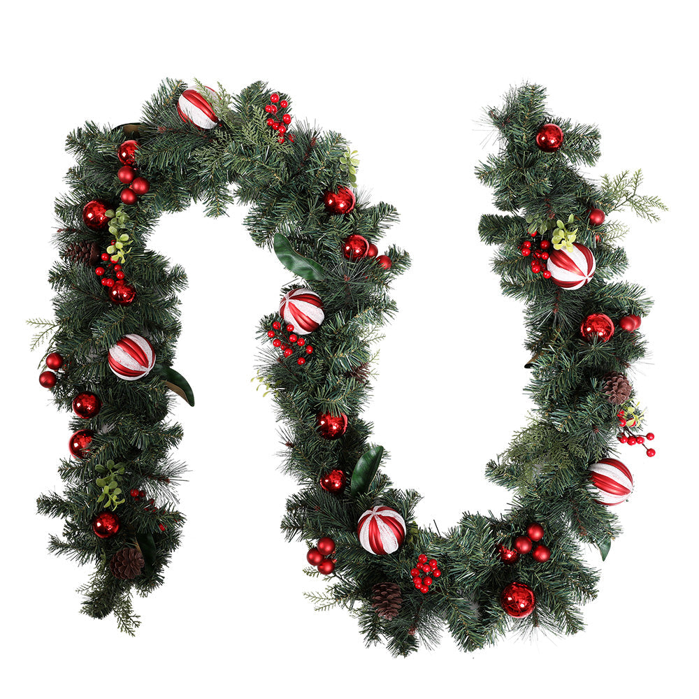 NNEDSZ Jingle Jollys 2.7m Christmas Garland with Decorations Xmas Wedding Party-0