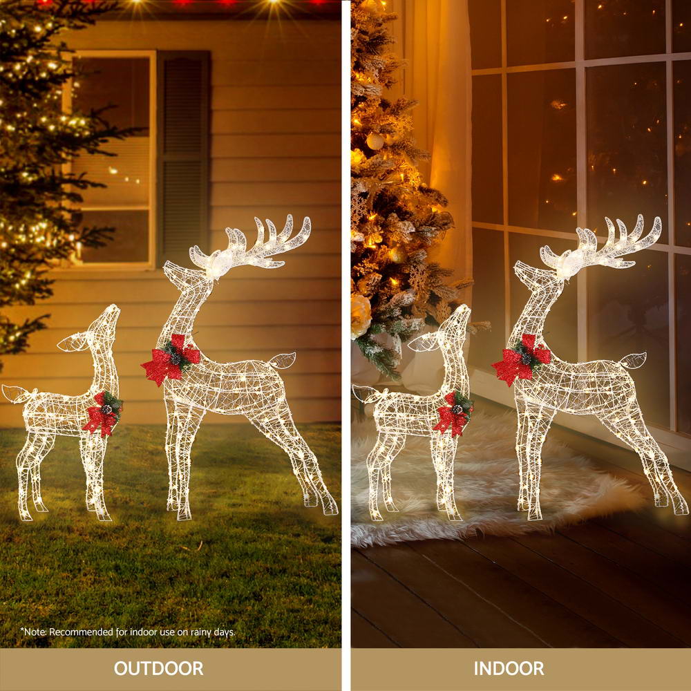 NNEDSZ 2 PCS Christmas Lights 170 LED Fairy Light Reindeer Decorations Jingle Jollys-4